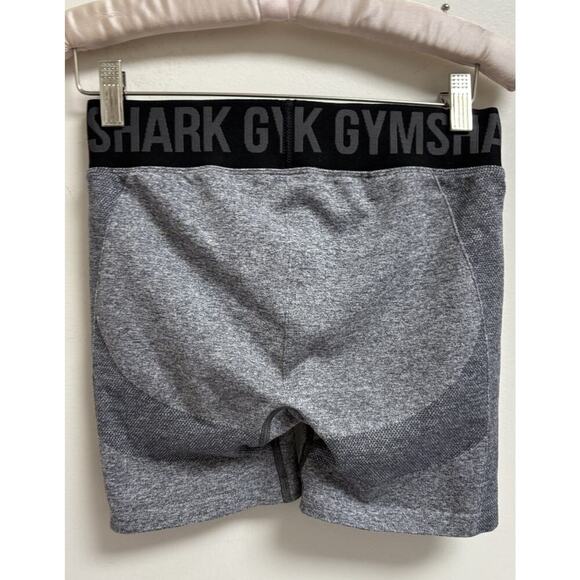 Gymshark Seamless Training Shorts Women's Size S Gray Black Logo Waistband - Picture 2 of 3